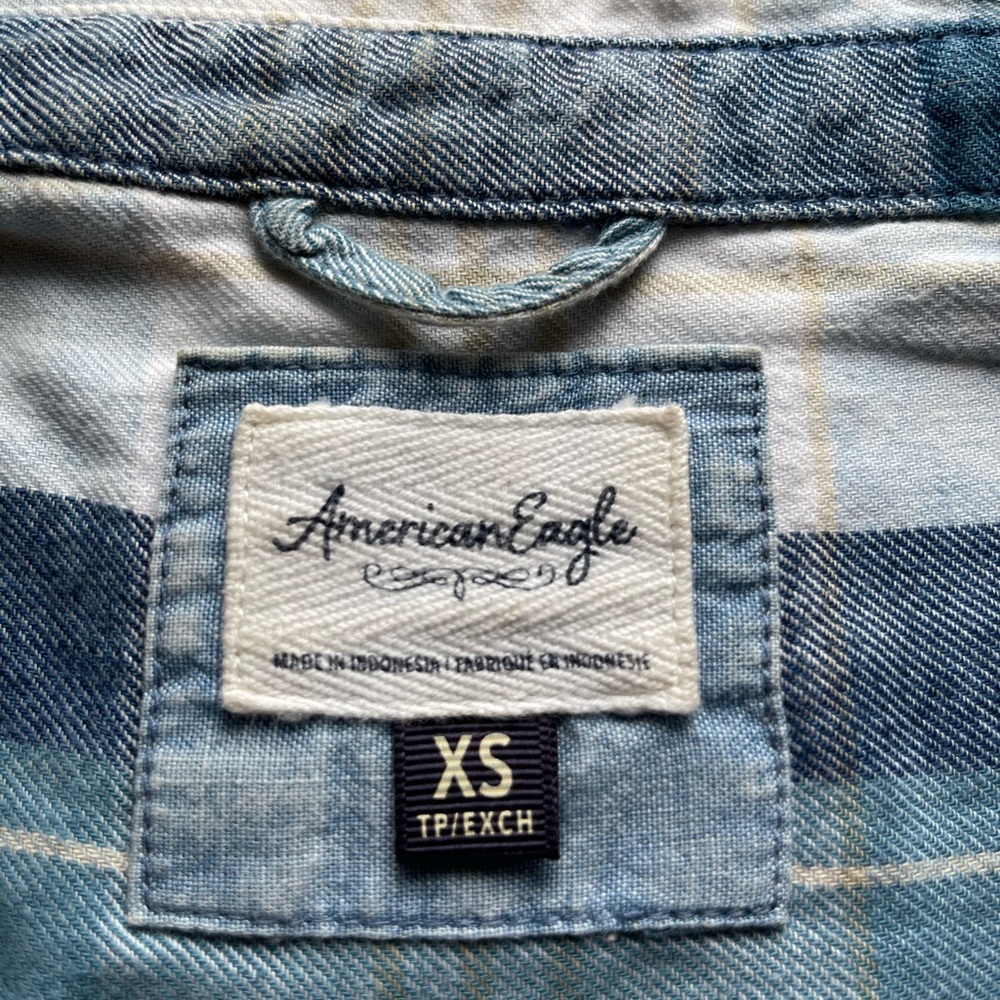 American Eagle Outfitters Oversized Hooded Flannel Shirt XS - Picture 2 of 9